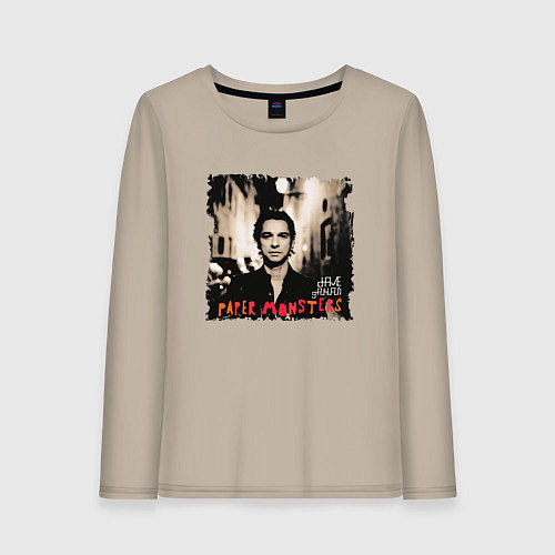 Женский лонгслив Depeche Mode - Dave Gahan paper mosters / Миндальный – фото 1