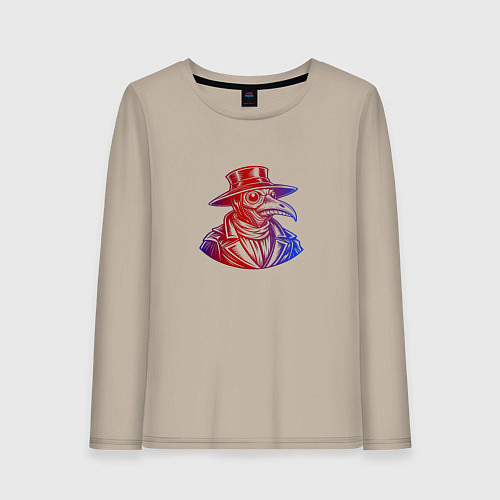 Женский лонгслив Векторный чумной доктор / Миндальный – фото 1
