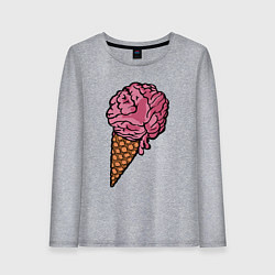 Женский лонгслив Brain ice cream