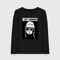 Женский лонгслив Cat cobain