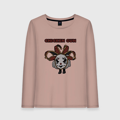 Женский лонгслив Chicken gun clown / Пыльно-розовый – фото 1