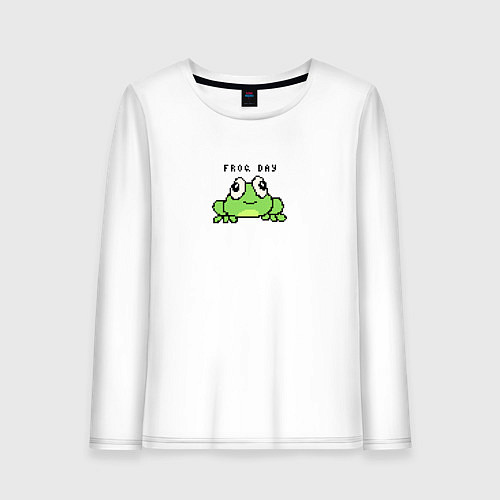 Женский лонгслив Frog day / Белый – фото 1