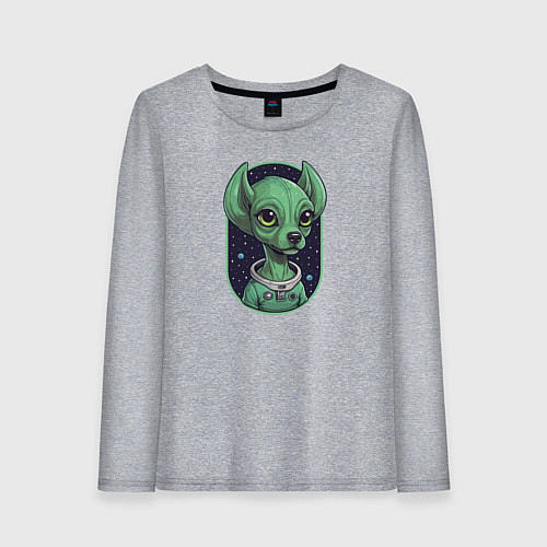 Женский лонгслив Собака пришелец / Меланж – фото 1