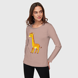 Лонгслив хлопковый женский Добрый жираф, цвет: пыльно-розовый — фото 2