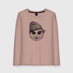 Лонгслив хлопковый женский Ягнёнок модный, цвет: пыльно-розовый