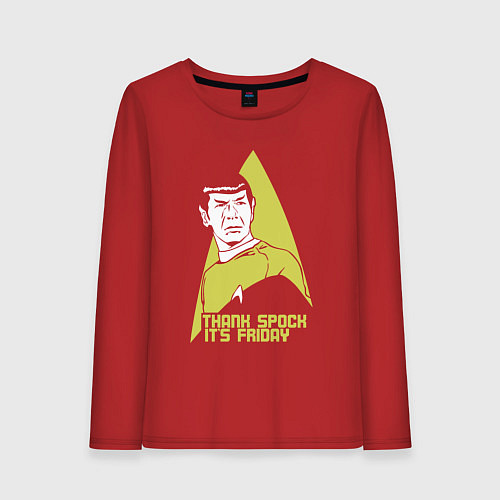 Женский лонгслив Спасибо Спок сегодня пятница / Красный – фото 1