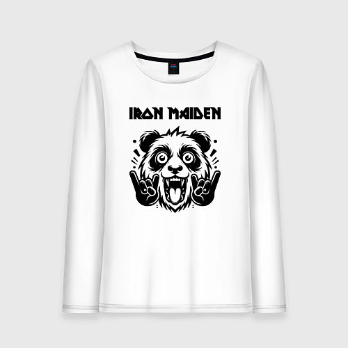 Женский лонгслив Iron Maiden - rock panda / Белый – фото 1