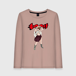 Лонгслив хлопковый женский Принцесса Мононоке - Студия Гибли, цвет: пыльно-розовый