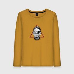 Лонгслив хлопковый женский Depeche Mode - Martin Gore delta machine, цвет: горчичный