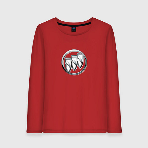 Женский лонгслив Buick logo металик / Красный – фото 1