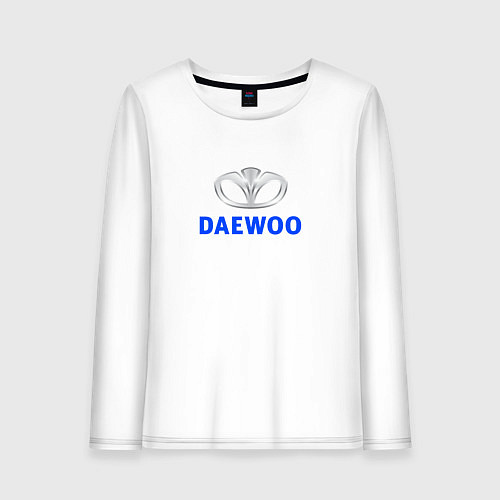 Женский лонгслив Daewoo sport auto logo / Белый – фото 1