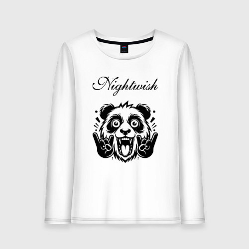 Женский лонгслив Nightwish - rock panda / Белый – фото 1
