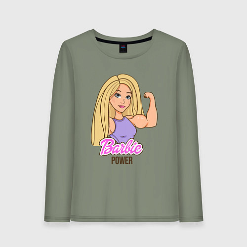 Женский лонгслив Barbie power / Авокадо – фото 1