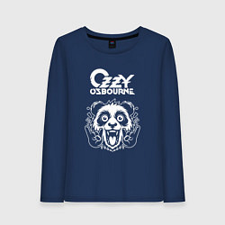 Лонгслив хлопковый женский Ozzy Osbourne rock panda, цвет: тёмно-синий