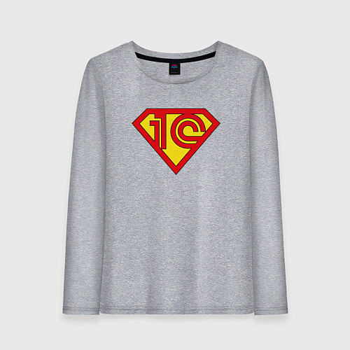 Женский лонгслив Супер 1cмен / Меланж – фото 1