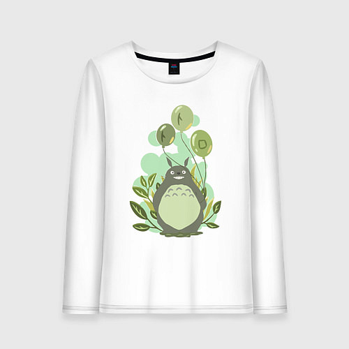 Женский лонгслив Green Totoro / Белый – фото 1