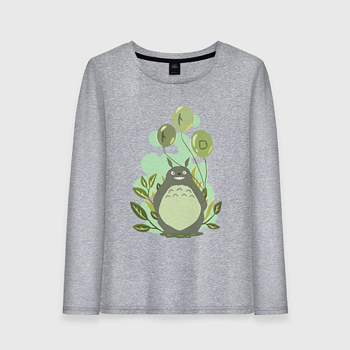 Женский лонгслив Green Totoro / Меланж – фото 1