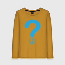 Лонгслив хлопковый женский Мир вопрос, цвет: горчичный