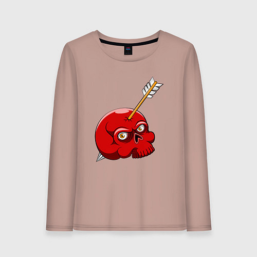 Женский лонгслив Стрела в черепе / Пыльно-розовый – фото 1