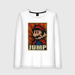 Лонгслив хлопковый женский Jump Mario, цвет: белый