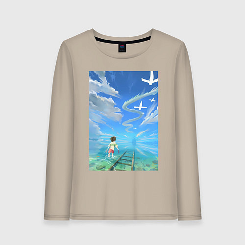 Женский лонгслив Тихиро Огино Хаку / Миндальный – фото 1