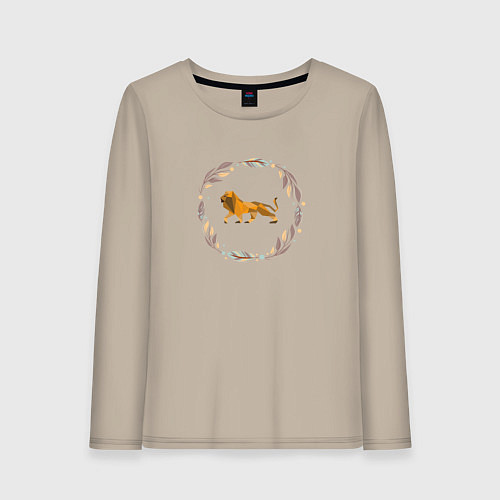 Женский лонгслив Быть львом / Миндальный – фото 1