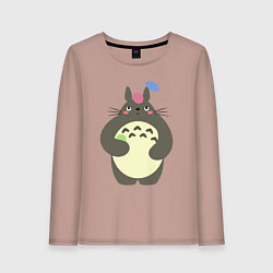 Лонгслив хлопковый женский Totoro game, цвет: пыльно-розовый