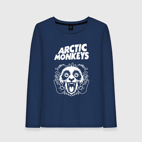 Женский лонгслив Arctic Monkeys rock panda / Тёмно-синий – фото 1