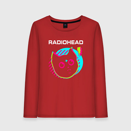 Женский лонгслив Radiohead rock star cat / Красный – фото 1