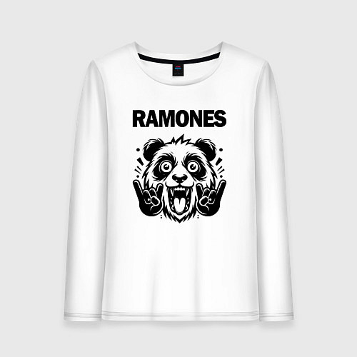 Женский лонгслив Ramones - rock panda / Белый – фото 1