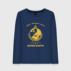 Лонгслив хлопковый женский Helldivers: Super Earth, цвет: тёмно-синий