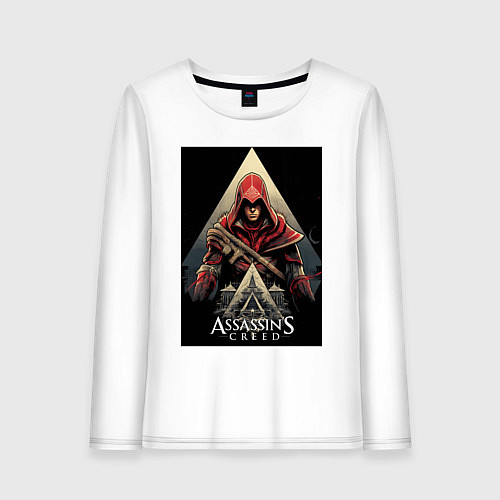 Женский лонгслив Assassins creed красный костюм / Белый – фото 1