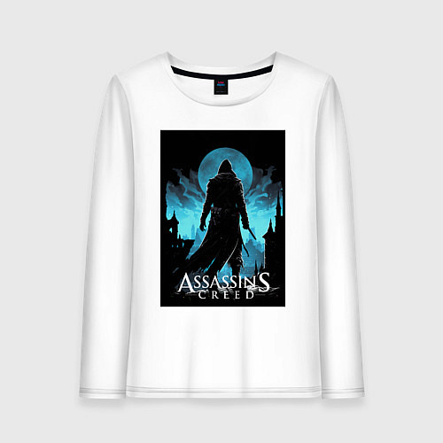 Женский лонгслив Assassins creed темная ночь / Белый – фото 1