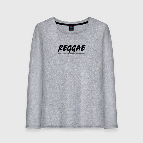 Женский лонгслив Reggae music in black white / Меланж – фото 1