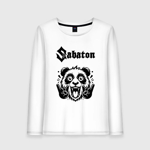 Женский лонгслив Sabaton - rock panda / Белый – фото 1