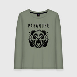 Лонгслив хлопковый женский Paramore - rock panda, цвет: авокадо