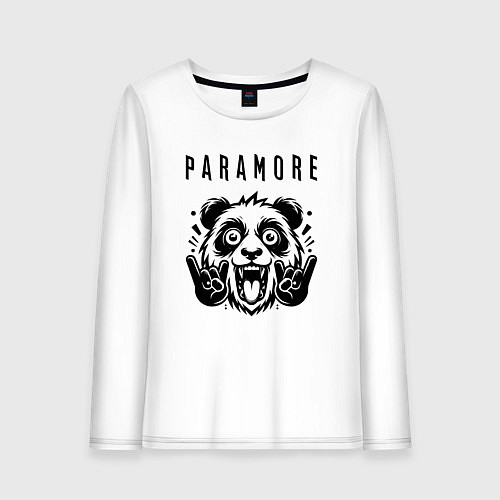 Женский лонгслив Paramore - rock panda / Белый – фото 1