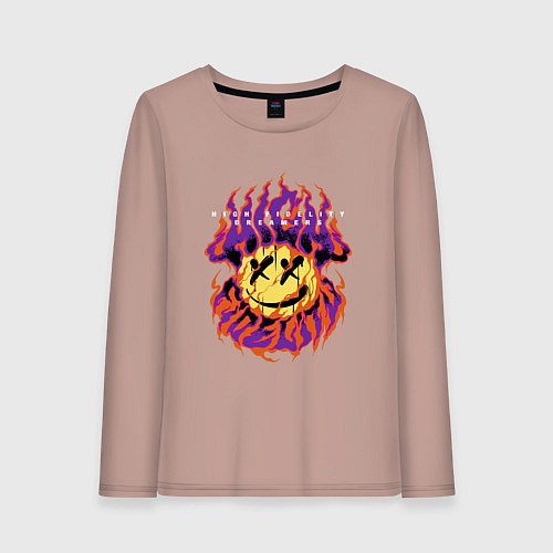 Женский лонгслив Мечтатели о высшей верности / Пыльно-розовый – фото 1