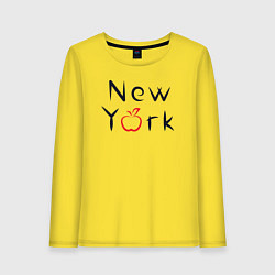 Лонгслив хлопковый женский New York apple, цвет: желтый