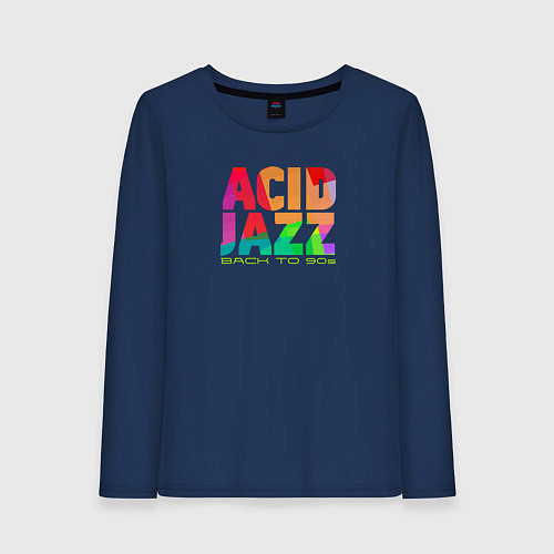 Женский лонгслив Acid jazz colorful / Тёмно-синий – фото 1