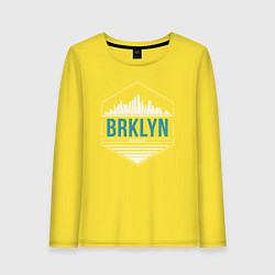 Лонгслив хлопковый женский Brooklyn city, цвет: желтый