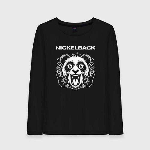 Женский лонгслив Nickelback rock panda / Черный – фото 1