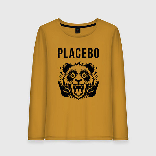 Женский лонгслив Placebo - rock panda / Горчичный – фото 1
