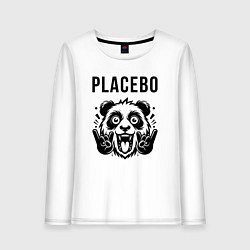 Лонгслив хлопковый женский Placebo - rock panda, цвет: белый