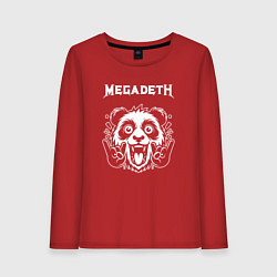 Лонгслив хлопковый женский Megadeth rock panda, цвет: красный