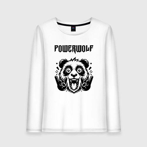 Женский лонгслив Powerwolf - rock panda / Белый – фото 1