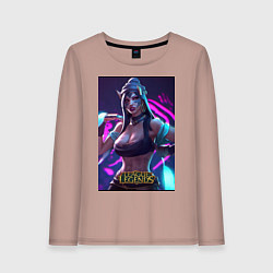 Лонгслив хлопковый женский League of Legends Akali Kda, цвет: пыльно-розовый