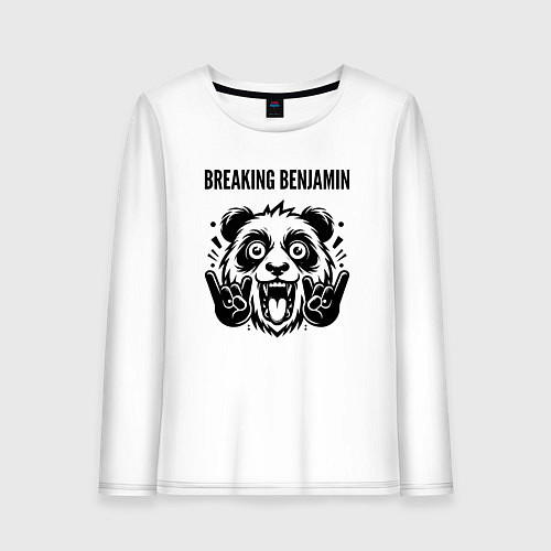 Женский лонгслив Breaking Benjamin - rock panda / Белый – фото 1