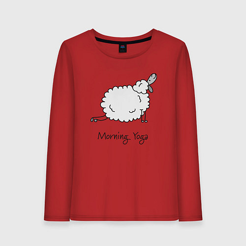 Женский лонгслив Йога утром / Красный – фото 1