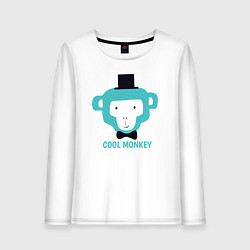 Лонгслив хлопковый женский Cool monkey, цвет: белый